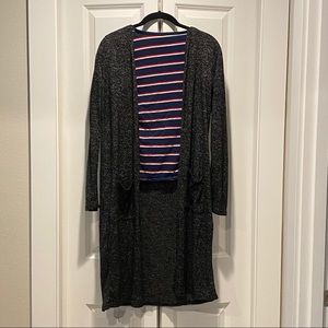 Marled Black Longline Cardigan